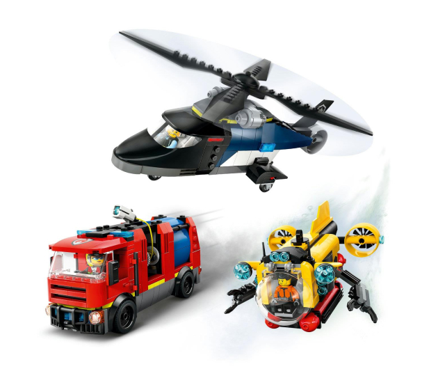 LEGO City 60462 Śmigłowiec, wóz strażacki i łódź podwodna - 1284268 - zdjęcie 7